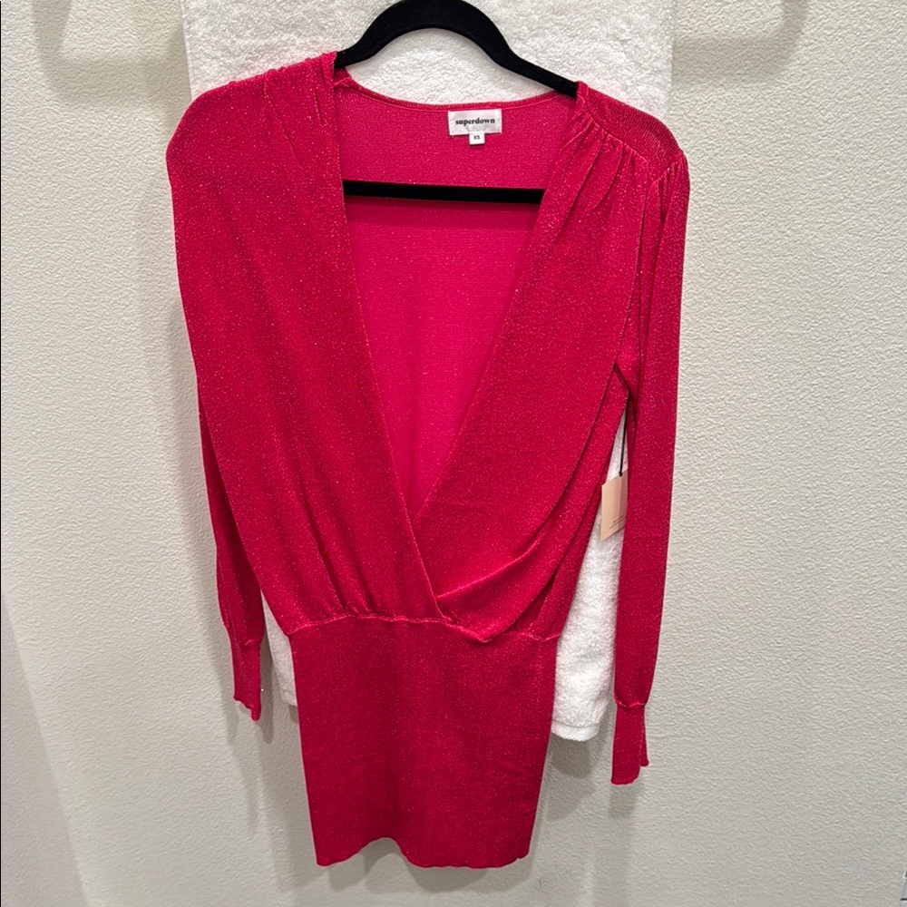 SUPERDOWN. dress. Metallic Pink